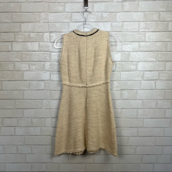 Zara Woman Sand Tweed Retro Mini Dress Size M - Picture 3 of 7